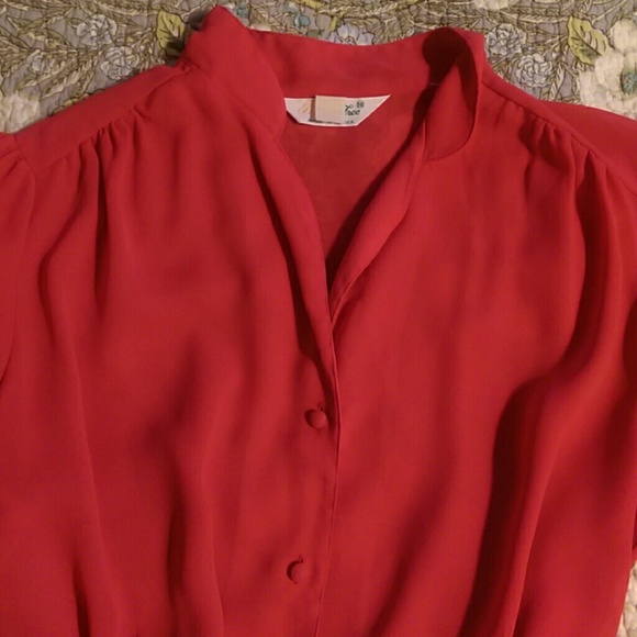 Vintage Red Blouse - Picture 2 of 5
